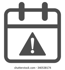 Problem Day vector icon. Style is flat symbol, gray color, rounded angles, white background.
