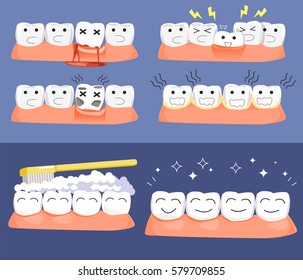 Problem of dental disease. Advantages of brushing. Good Oral Health.
