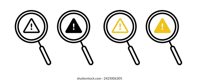 Problem Detection Line Icon. Fraud Solution icon in black and white color.