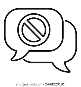 Problem discussion reject icon outline vector. Cognition solution. Doubt process