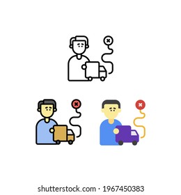 Problem distribution product delivery shipping location Icon, Logo, and illustration Vector
