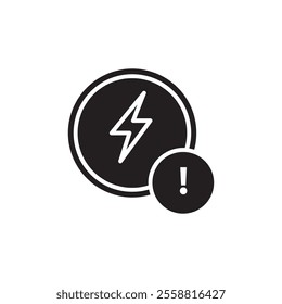 Problem electric icon.vector flat black simple illustration for web and app..eps