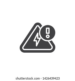 Problem electric insurance vector icon. filled flat sign for mobile concept and web design. Dangerous high voltage sign glyph icon. Symbol, logo illustration. Vector graphics