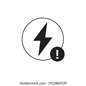Problem electric insurance vector icon symbol isolated on white background