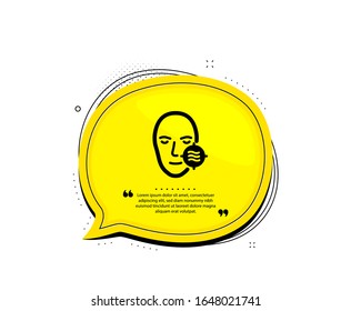 Problem Gesicht Haut Symbol. Angebotsblase. Benötigen Sie Gesichtszeichen. Zielsymbol. Anführungszeichen. Klassisches Hautproblem-Symbol. Vektorillustration