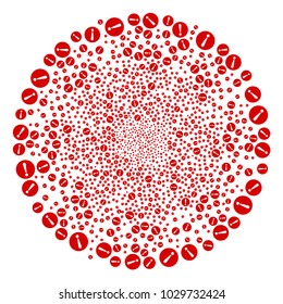 Problem fireworks circle. Object pattern created from scattered problem design elements as explosion round shape. Vector illustration style is flat iconic symbols.