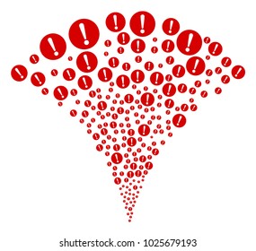 Problem fireworks fountain. Vector illustration style is flat iconic symbols. Object fountain combined from random pictographs as problem fireworks.