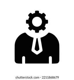 Problem Fix icon. Black vector graphics.