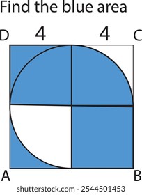 Problem in der Geometrie, um die Fläche ​​ blauen Bereich zu berechnen.
