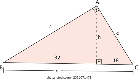 Problem in geometry to find the value of variables using metric relations in a right triangle