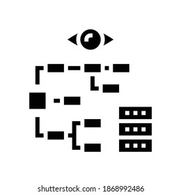 vector de icono de glifo de visión de la jerarquía de problemas. signo de visión de la jerarquía de problemas. símbolo de contorno aislado ilustración negra