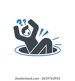Problem Hole Confusion Icon Isolated On White Background