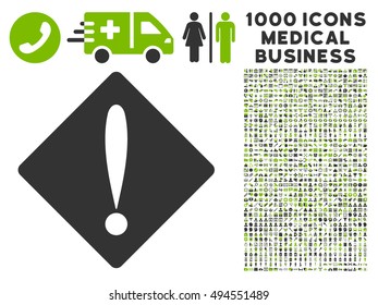 Problem icon with 1000 medical business eco green and gray vector design elements. Collection style is flat bicolor symbols, white background.