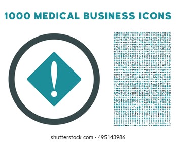 Problem icon with 1000 medical commerce soft blue vector pictograms. Clipart style is flat bicolor symbols, white background.