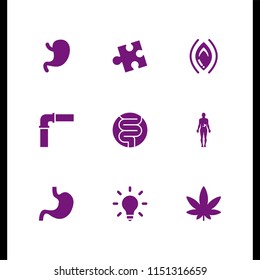 problem icon. 9 problem set with weed, pipe, puzzle and idea vector icons for web and mobile app
