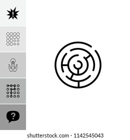 Problem icon. collection of 6 problem filled and outline icons such as exclamation, labyrinth. editable problem icons for web and mobile.