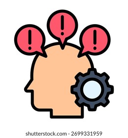 Problem Icon Lineal Color Design Vector Illustration