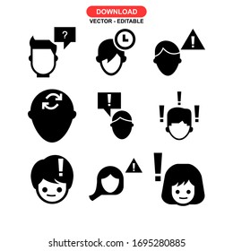 icono de problema o logotipo símbolo de signo aislado ilustración vectorial - Colección de iconos vectoriales de estilo negro de alta calidad
