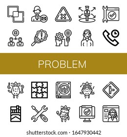 problem icon set. Collection of Intersect, Disagreement, Support services, Error, Intersection, Strategic, Decision, Customer service, Service, Technical Support, Confused icons