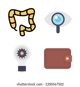 problem icon set. vector set about wallet, idea, colon and visibility icons set.
