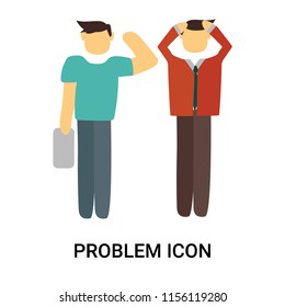 Problem icon vector isolated on white background, Problem transparent sign , business people, person or human illustration