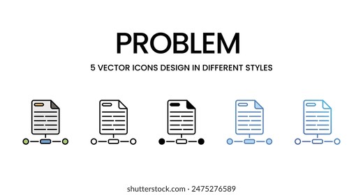 Problem icons vector set stock illustration.
