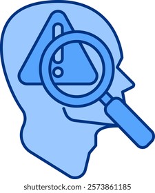 Problem Identification Icon - Lineal Blue Style - Critical Thinking Theme