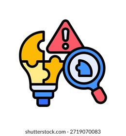 Ícone de identificação do problema Ilustração do vetor de cor linear