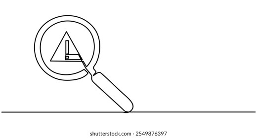 Problem identification icon logo sign vector outline, Warning or Danger Sign Icon Set Vector Design. Continuous one line drawing, Problem identification linear icon set. Problem solving process.