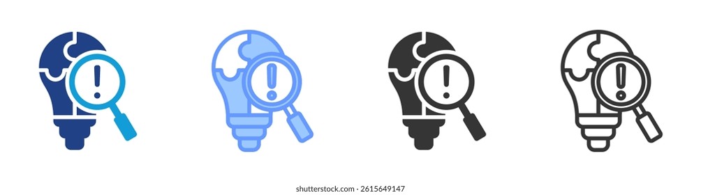 Problem Identification icon set multiple style collection