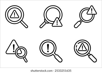 Problem identification linear icon set. Problem solving process. vector illustration on white background