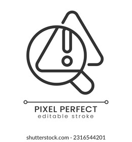 Problem identification pixel perfect linear icon. Problem solving process. Detect and fix mistake. Thin line illustration. Contour symbol. Vector outline drawing. Editable stroke. Poppins font used - Shutterstock ID 2316544201