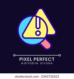Problem identification pixel perfect RGB color icon for dark theme. Problem solving process. Troubleshooting. Simple filled line drawing on night mode background. Editable stroke. Poppins font used