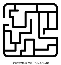 Problem maze icon. Outline problem maze vector icon for web design isolated on white background