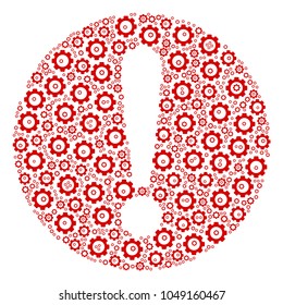 Problem mosaic of cog wheels. Vector gear wheel components are combined into problem shape.