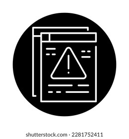 Problem on site black line icon. Technical help. Support service