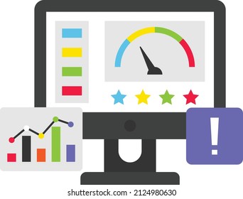 Problem in Performance Concept, Poor Credit Rating Vector Icon Design, Business Finance Symbol, Treasury and Capital Budget Sign, Financial Planning, Analysis and Control stock illustration