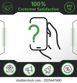 Problem in phone vector icon graphic elements for your work - Modern design