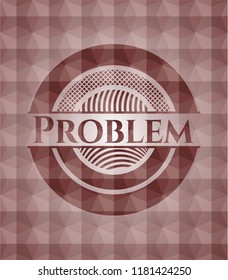 Problem red seamless geometric pattern emblem. Seamless.