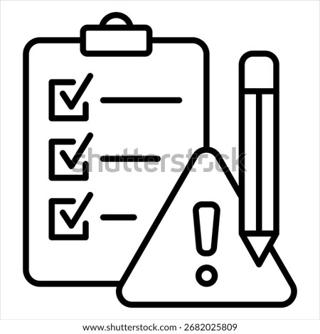 Problem Report Outline Icon Illustration Vector