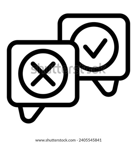 Problem resolutions icon outline vector. Decision making options. Dilemma choice responses