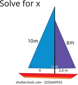 Problem of similarity of triangles to solve for x
