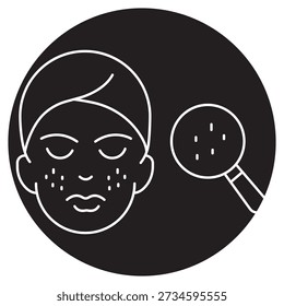 Problem Skin icon, Acne Care Solutions, Clear and Healthy Skin Guide, Sensitive Skin Treatment, Blemish Control Routine, vector