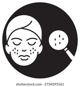 Problema Icono de la piel, Soluciones para el cuidado del acné, Guía de la piel clara y saludable, Tratamiento de la piel sensible, Rutina de control de imperfecciones, Vector