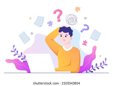 Problem and Solution in Business Solving to Look Ideas with the Concept of Teamwork Can use for Web Banner or Background Flat Illustration