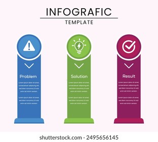 Problem Solution Result infographic template 