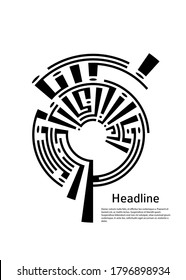 Problem solution search sign symbol. Design element symbol Editable labyrinth icon. Many stripes bent. Abstract circular logo element with maze on white isolated background. Vector illustration EPS 10