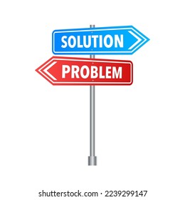 Problem and solution text on road sign.
