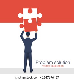 Problem solution vector design illustration, businessman thinking, searching for solutions