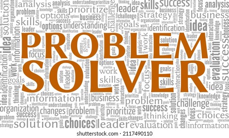 Problem Solver conceptual vector illustration word cloud isolated on white background.